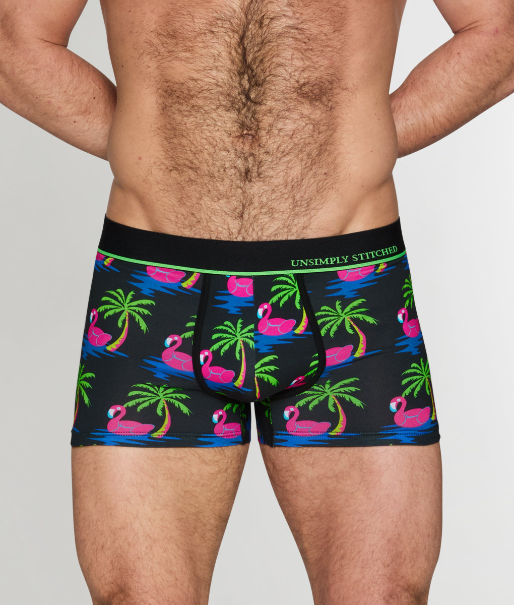 Unsimply Stitched Flamingo Palm Tree Trunk - Black / Small