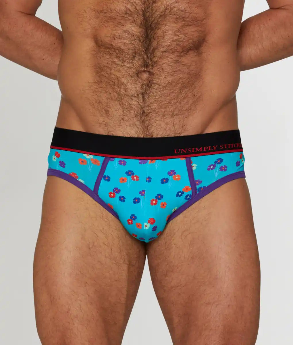 Unsimply Stitched Floral Brief Aqua / Small