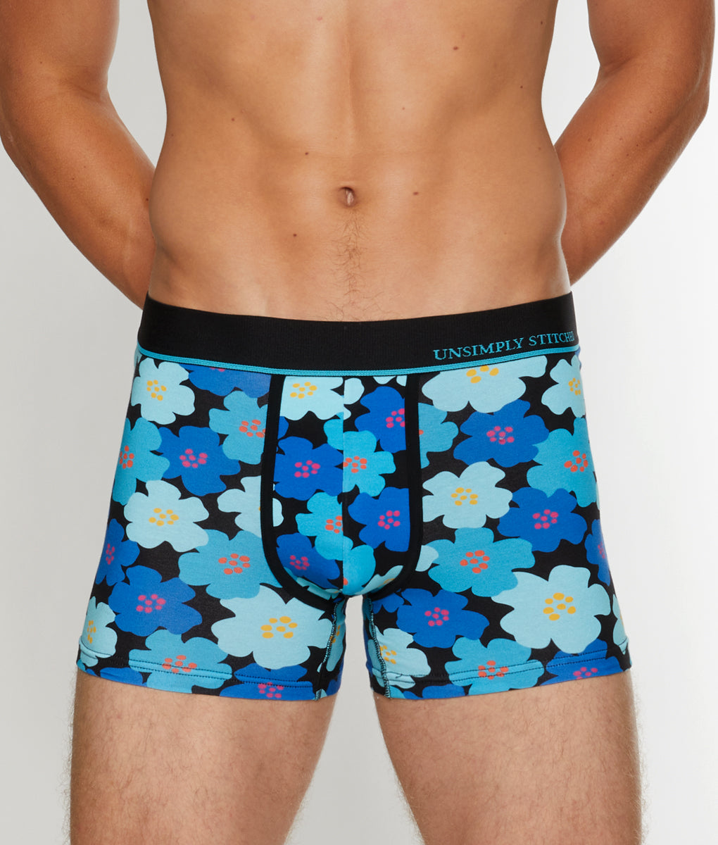 Unsimply Stitched Floral Futures Trunk - Blue Black / Small