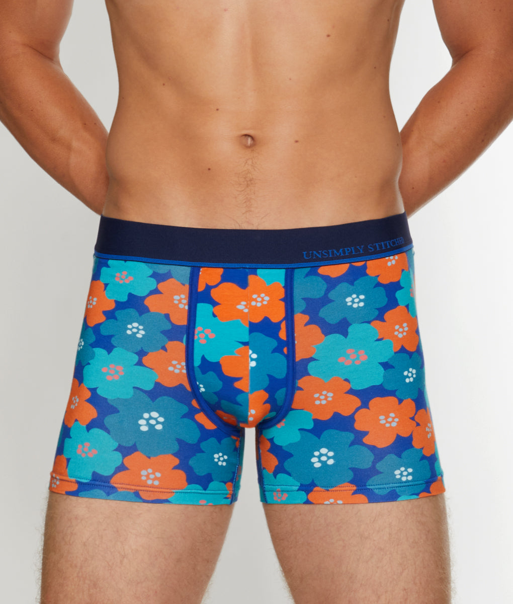 Unsimply Stitched Floral Futures Trunk - Blue Orange / Small