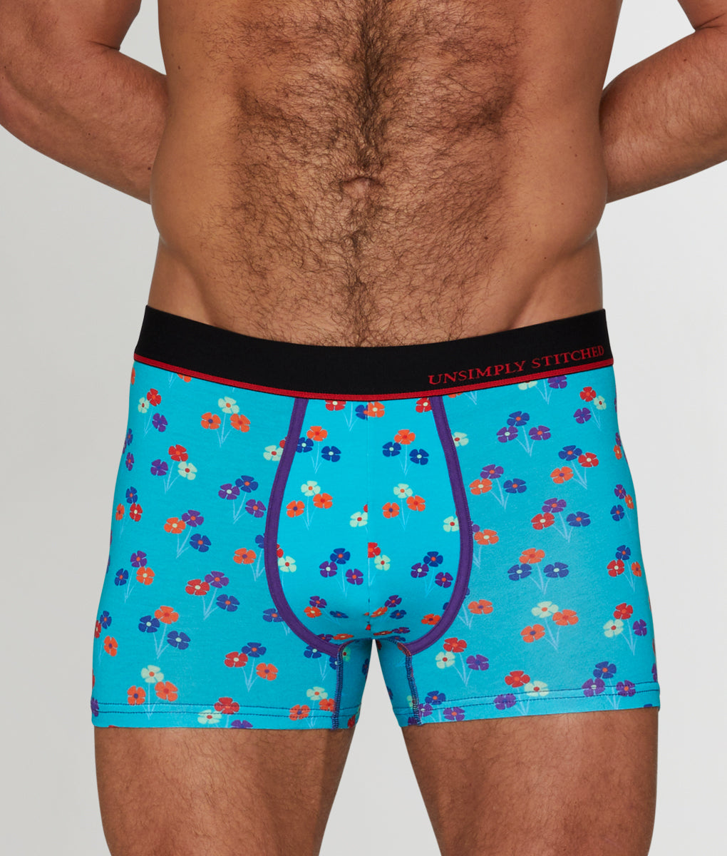 Unsimply Stitched Floral Trunk - Aqua / Small