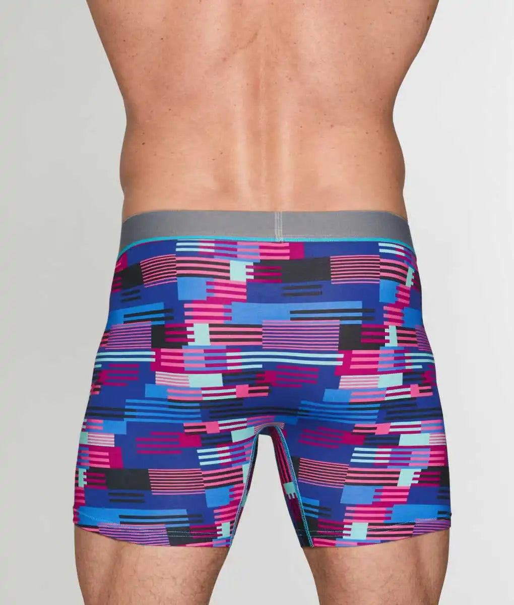 Unsimply Stitched Hatch Stripe Boxer Brief Blue / Small