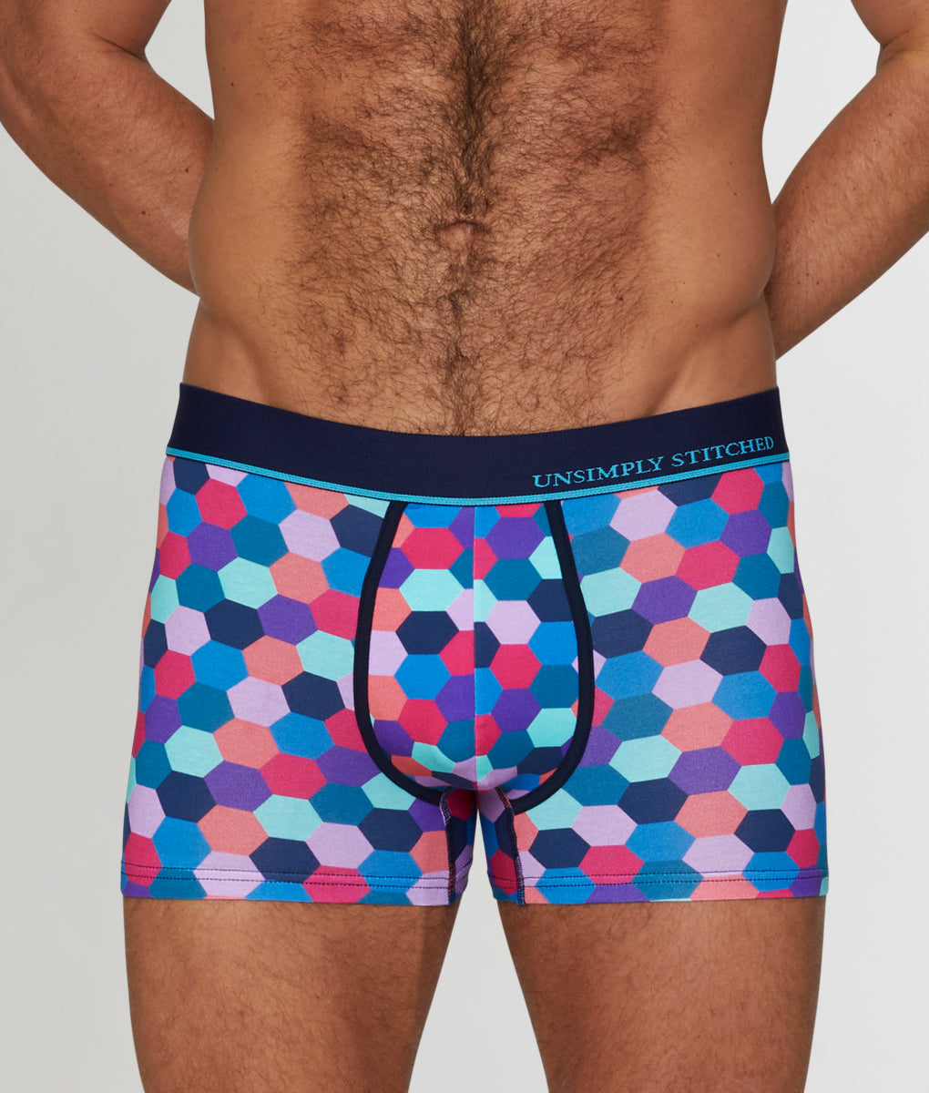 Unsimply Stitched Honeycomb Trunk - Blue Pink Multi / Small