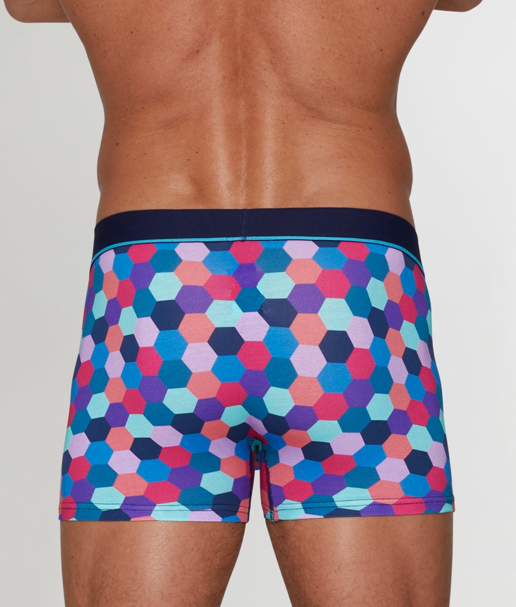 Unsimply Stitched Honeycomb Trunk - Blue Pink Multi / Small