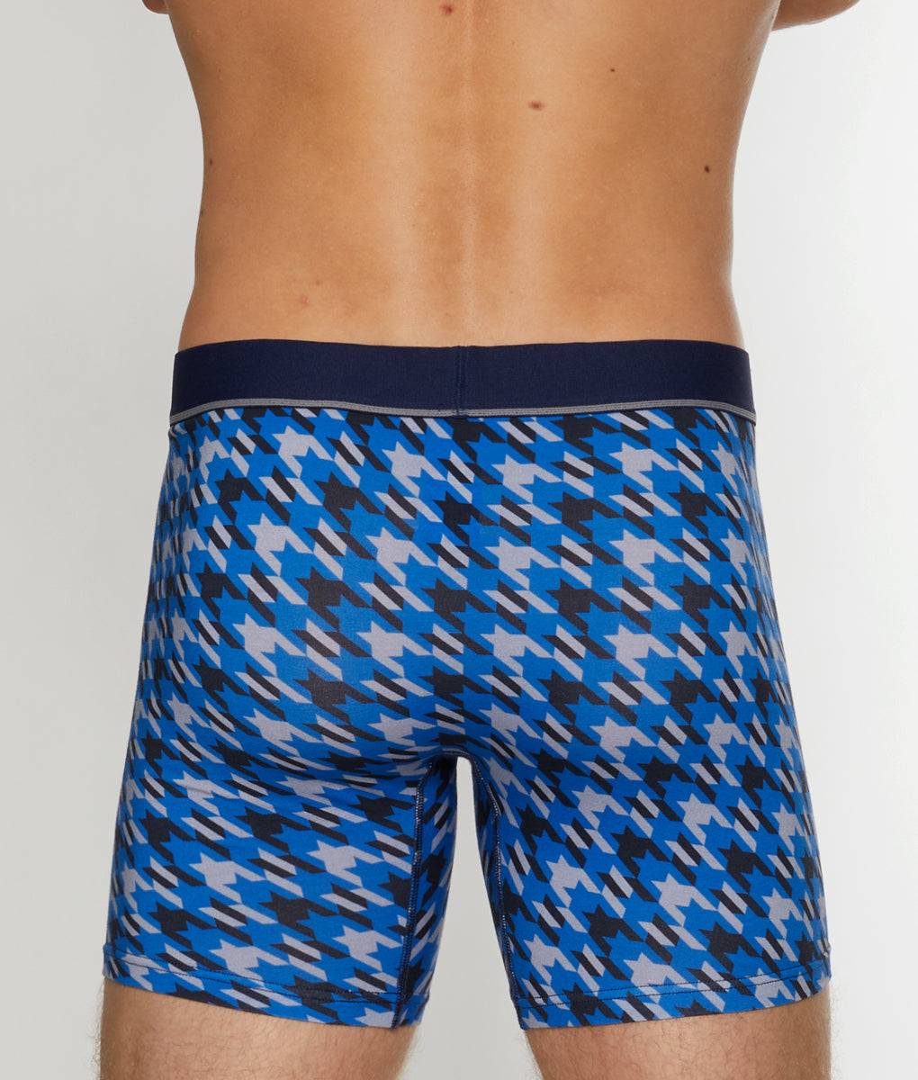 Unsimply Stitched Houndstooth Boxer Brief - Blue Grey / Small