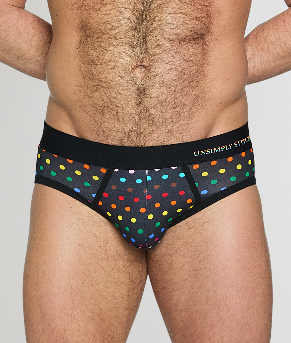Unsimply Stitched Pride Polka Dot Brief - Black / Small