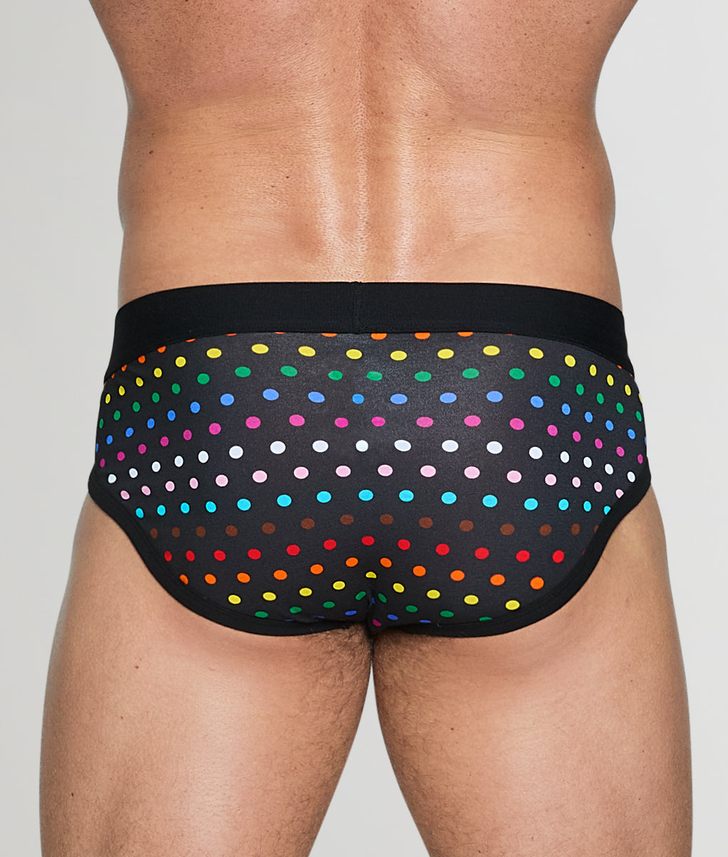Unsimply Stitched Pride Polka Dot Brief - Black / Small