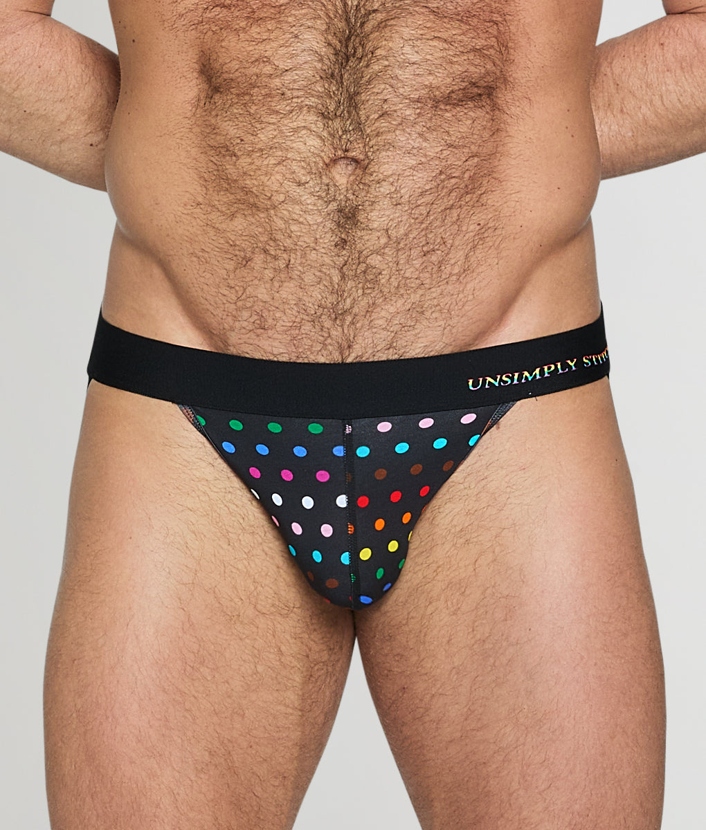 Unsimply Stitched Pride Polka Dot Jockstrap - Black / Small