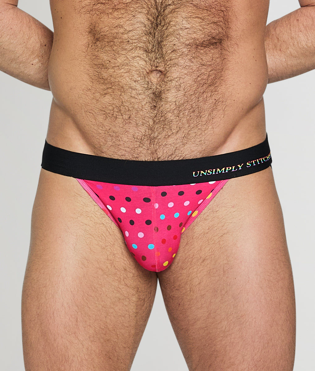 Unsimply Stitched Pride Polka Dot Jockstrap - Pink / Small