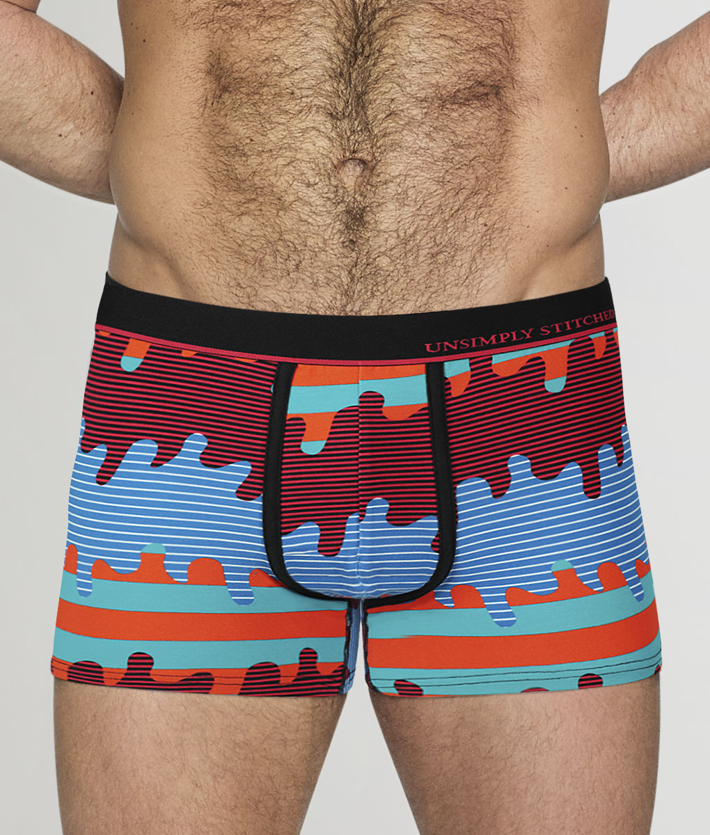 Unsimply Stitched Slime Stripe Trunk - Blue Red / Small