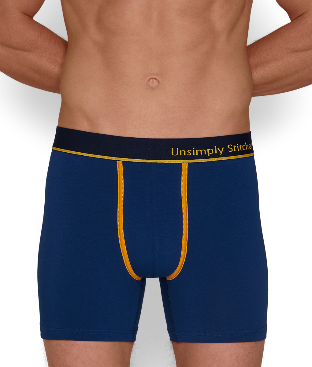 Unsimply Stitched Solid Boxer Brief - Blue / Small