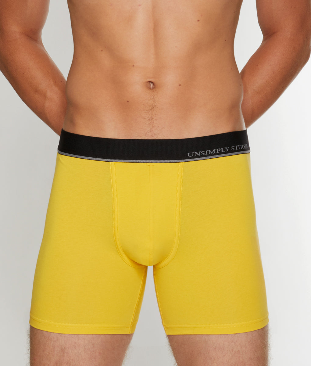 Unsimply Stitched Solid Boxer Brief - Canary / Small