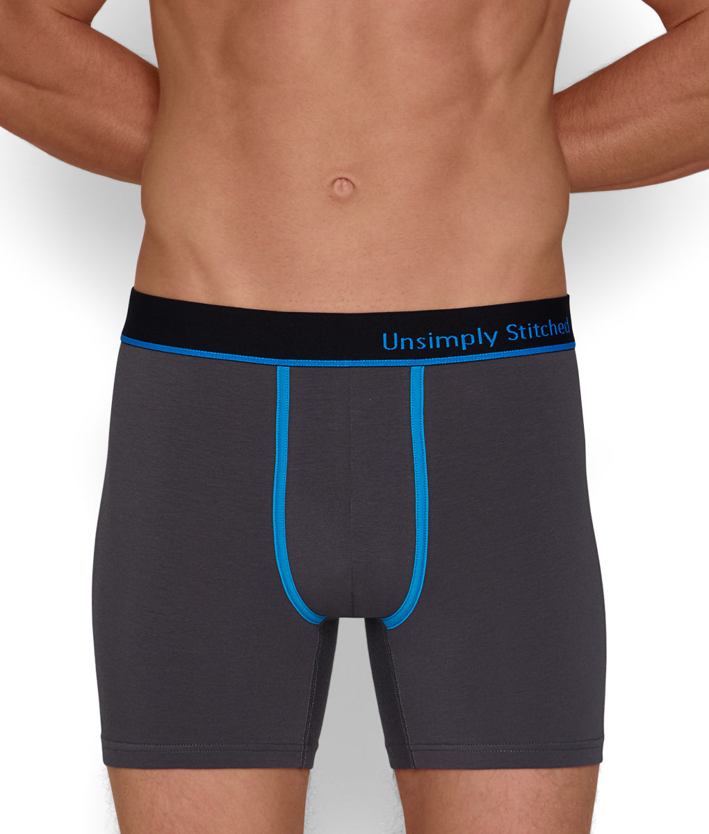 Unsimply Stitched Solid Boxer Brief - Grey / Small