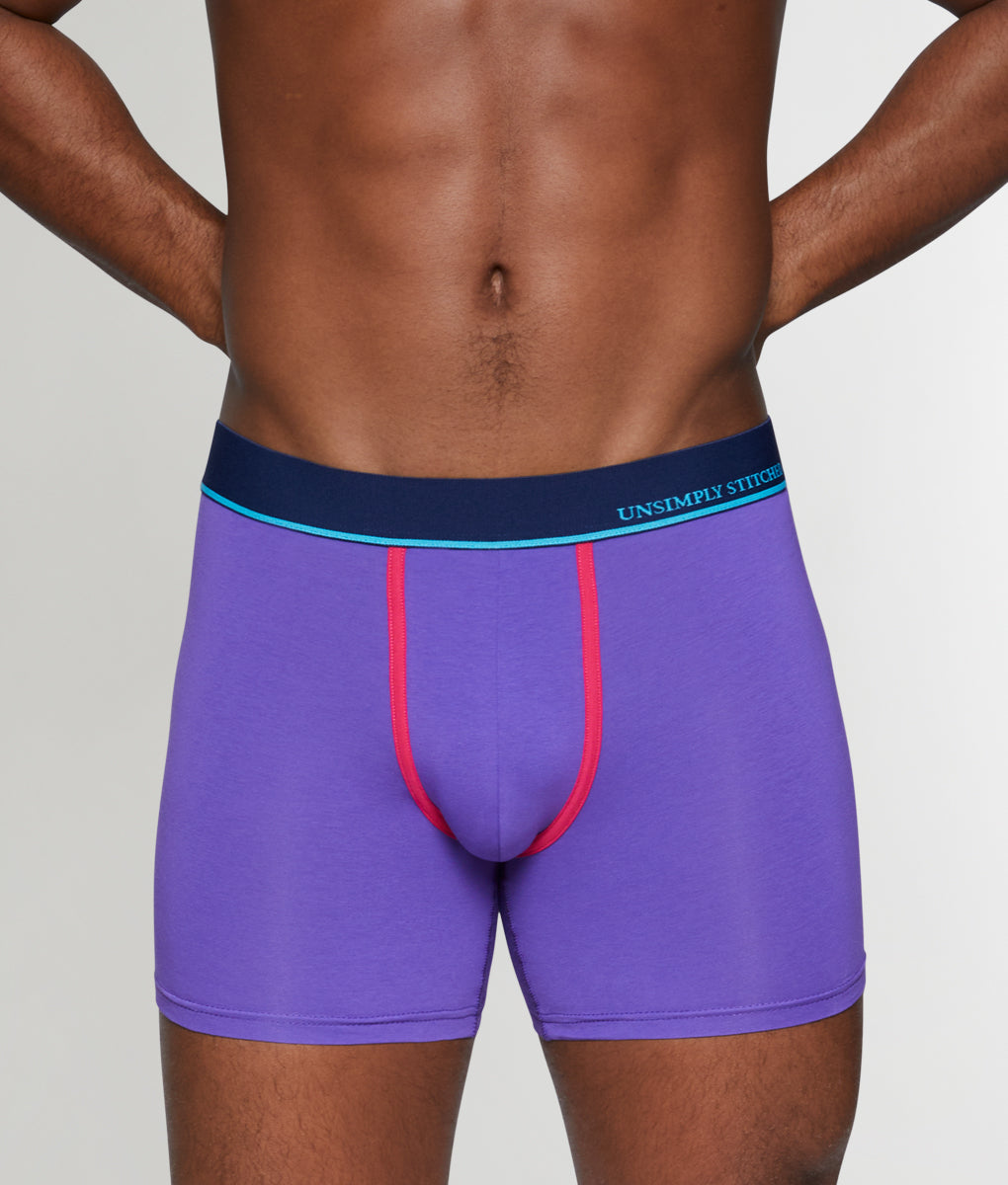 Unsimply Stitched Solid Boxer Brief - Purple / Small