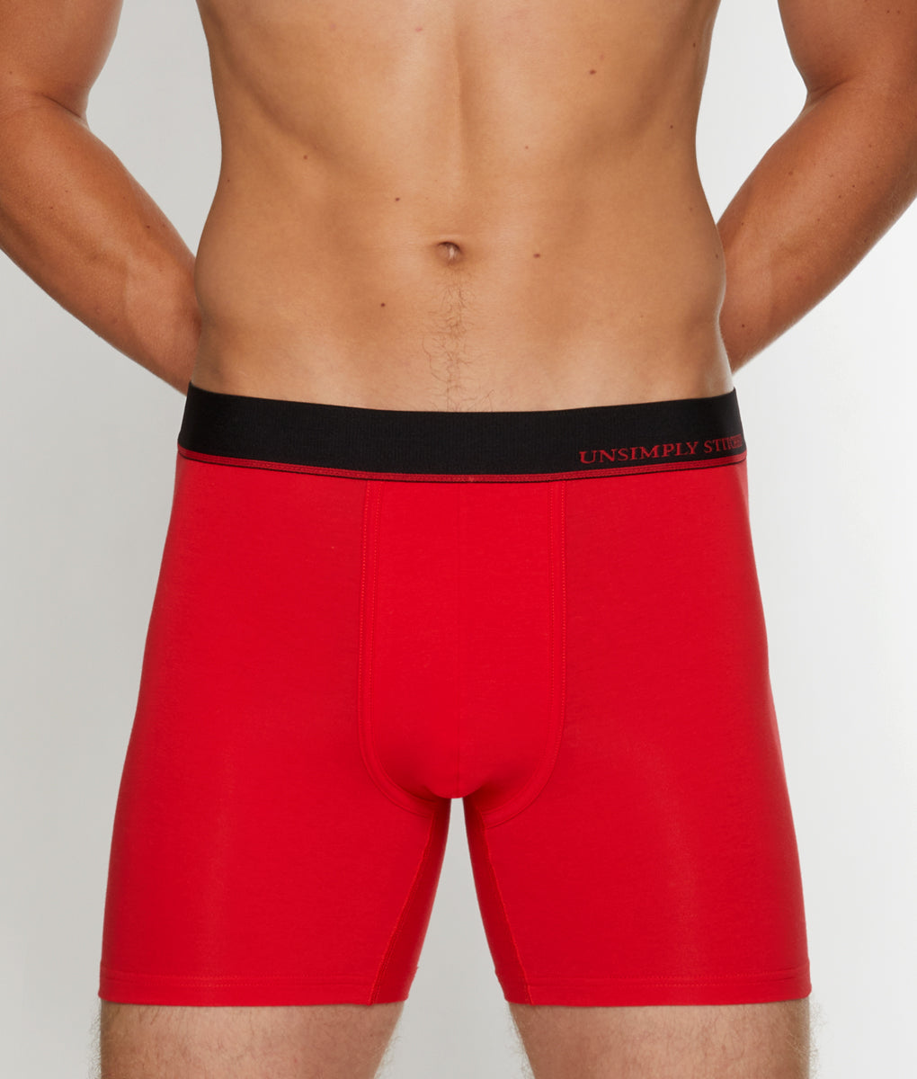 Unsimply Stitched Solid Boxer Brief - Red / Small