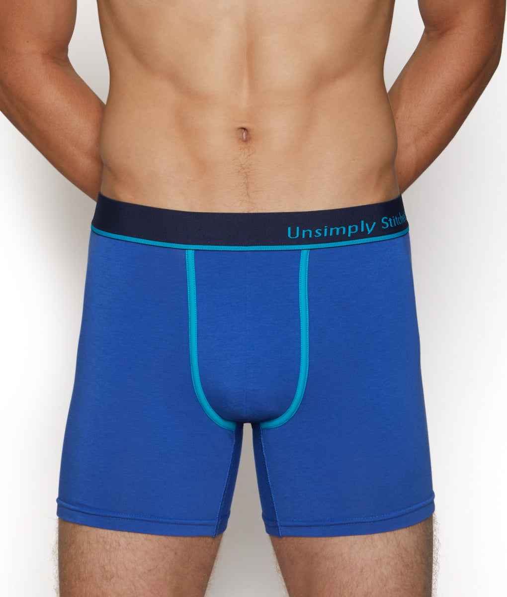 Unsimply Stitched Solid Boxer Brief - Surf the Web Blue / Small