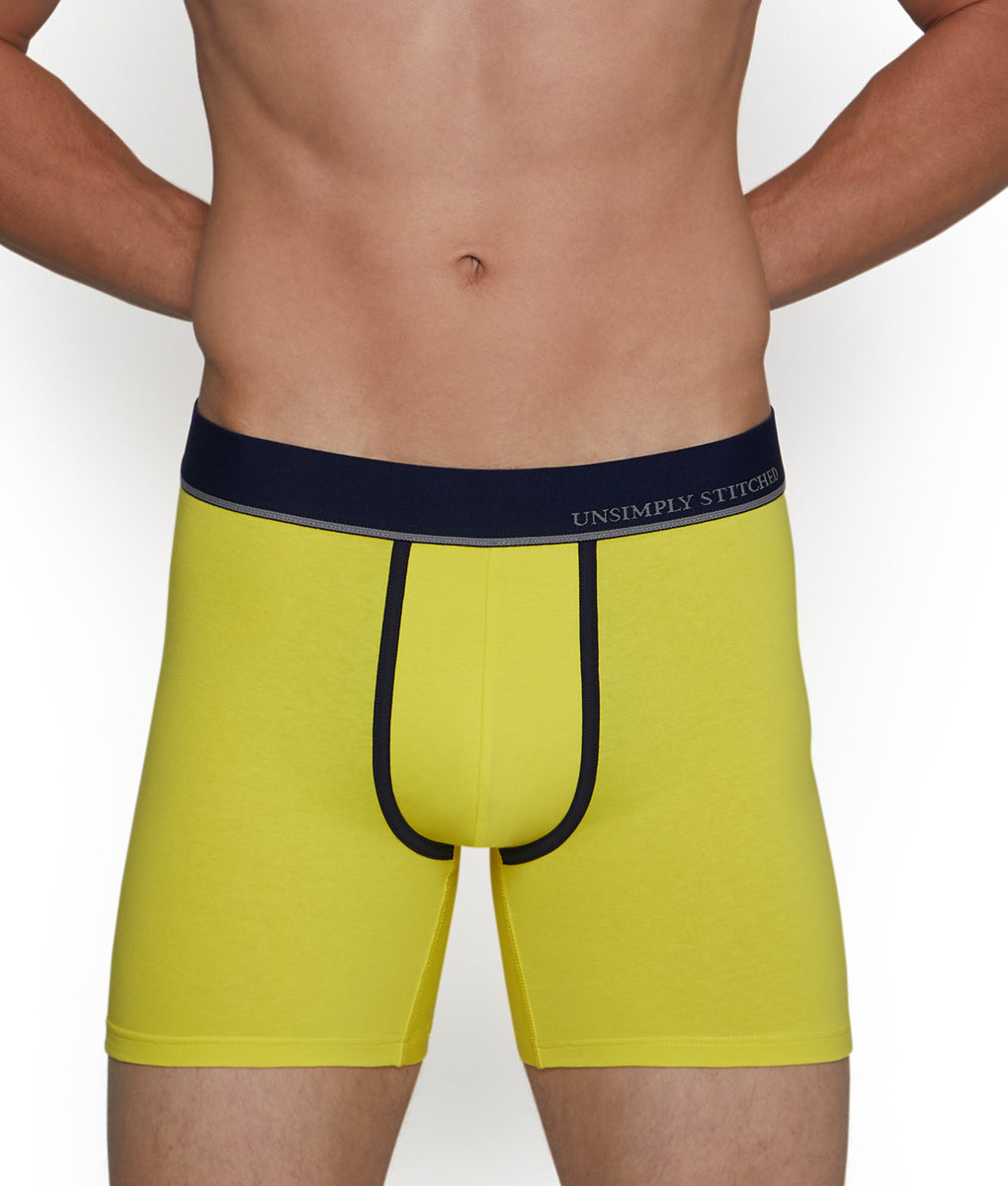 Unsimply Stitched Solid Boxer Brief - Yellow / Small