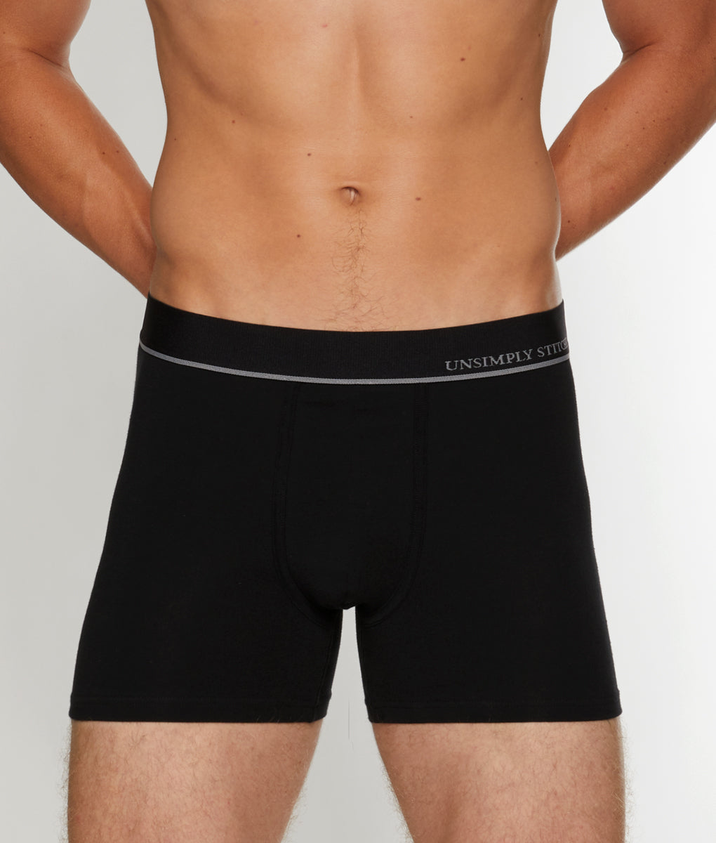 Unsimply Stitched Solid Trunk - Black / Grey / Stripe / Small