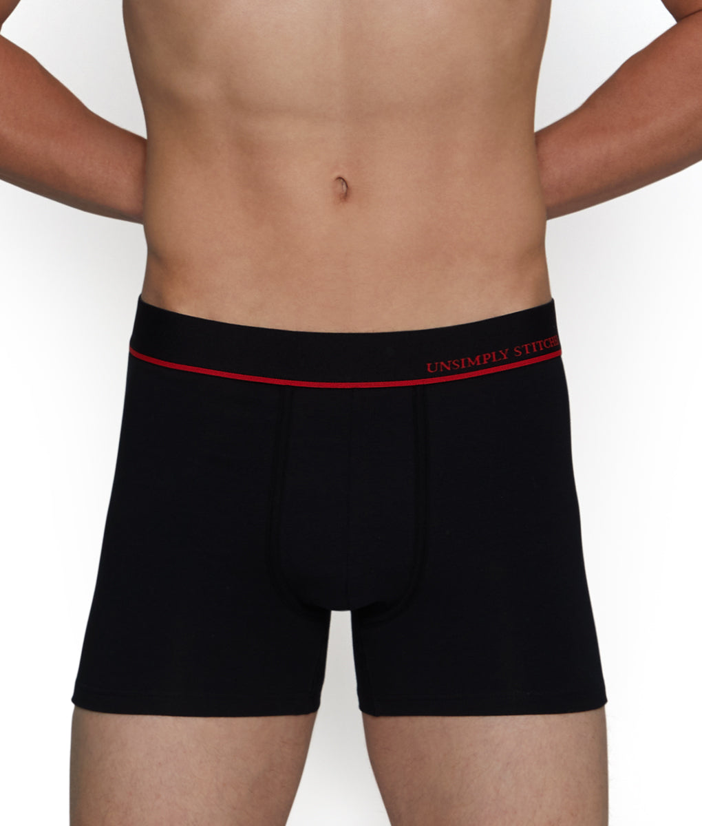 Unsimply Stitched Solid Trunk - Black / Red / Stripe / Small