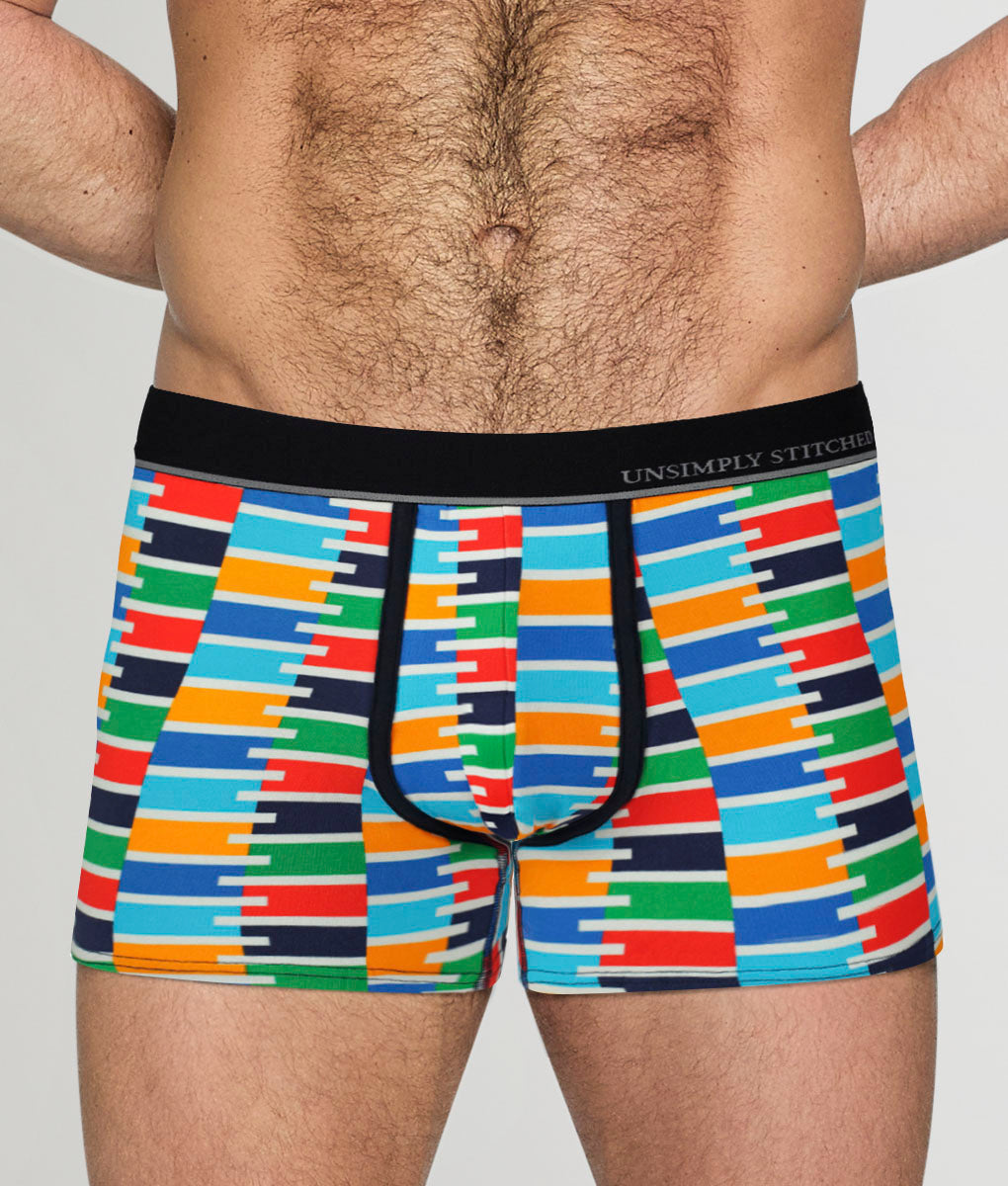 Unsimply Stitched Zip Trunk - White/orange/yellow/blue / Small