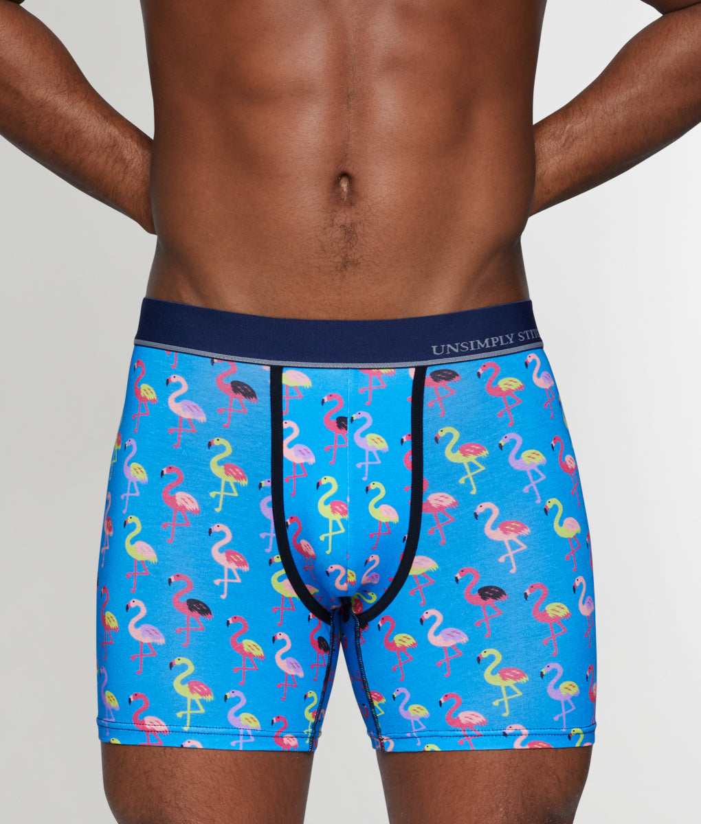 Unsimply Stitched Flamingo Boxer Brief Blue / Small