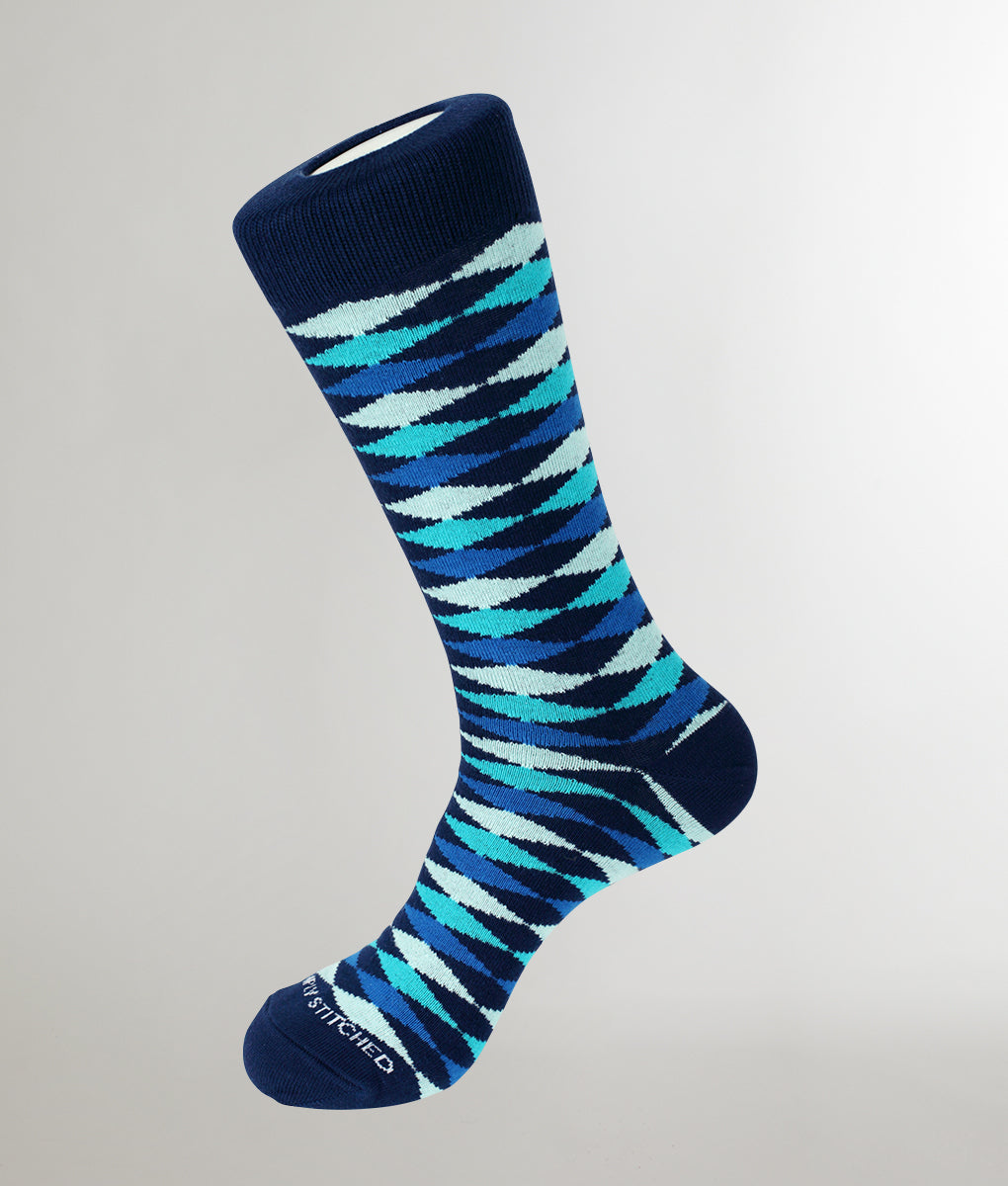 Unsimply Stitched Checkered Diamond Sock Blue Multi / L/xl