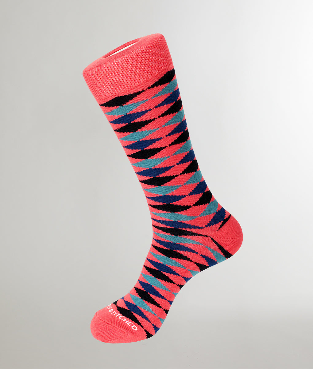 Unsimply Stitched Checkered Diamond Sock Blue Multi / L/xl