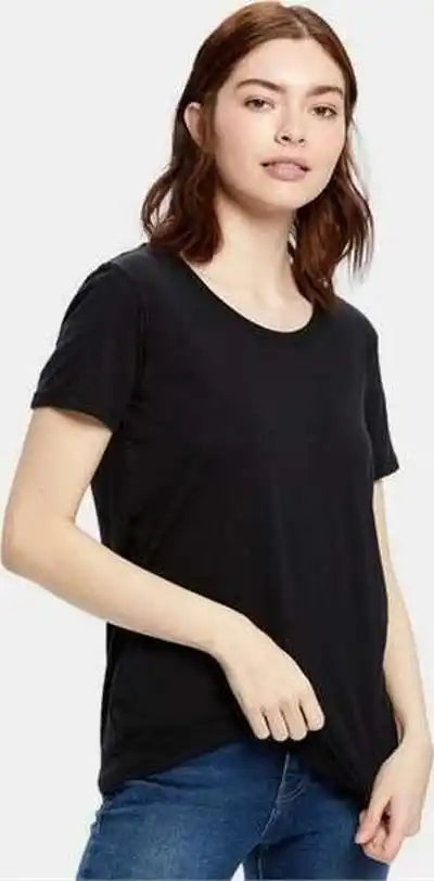 Us Blanks Us115 Women’s Loose Fit Boyfriend Tee - Black