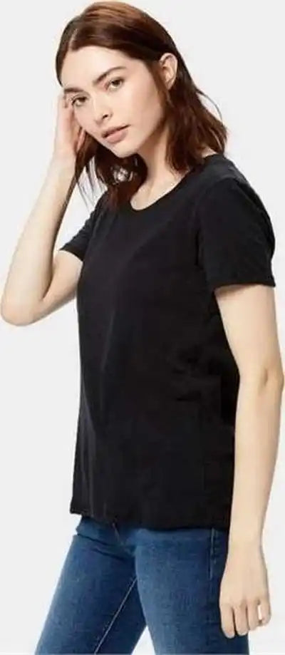 Us Blanks Us115 Women’s Loose Fit Boyfriend Tee - Black