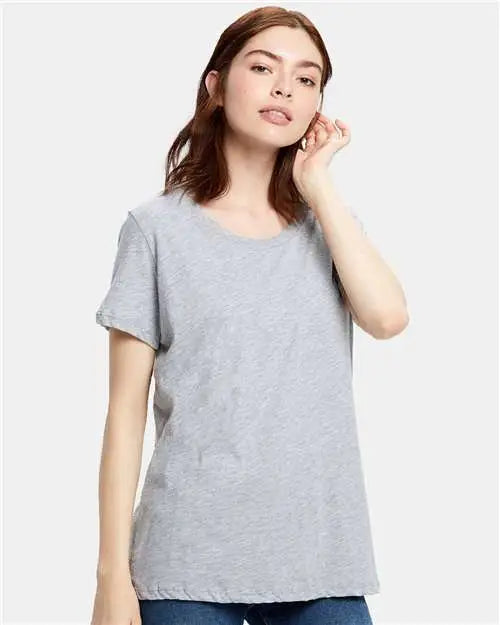 Us Blanks Us115 Women’s Loose Fit Boyfriend Tee - Heather Gray