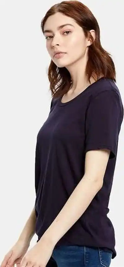 Us Blanks Us115 Women’s Loose Fit Boyfriend Tee - Midnight Navy