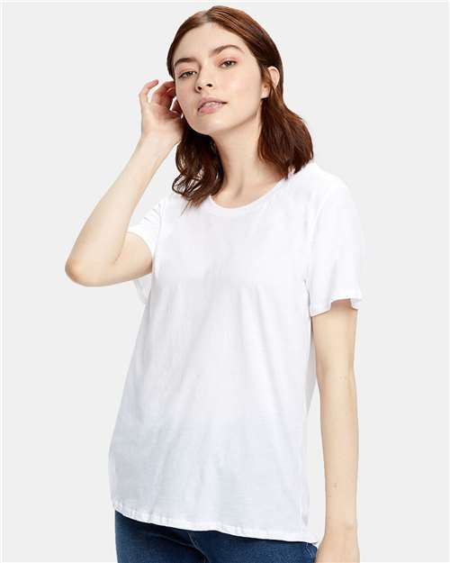 Us Blanks Us115 Women’s Loose Fit Boyfriend Tee - White