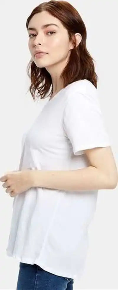 Us Blanks Us115 Women’s Loose Fit Boyfriend Tee - White - Ladies m