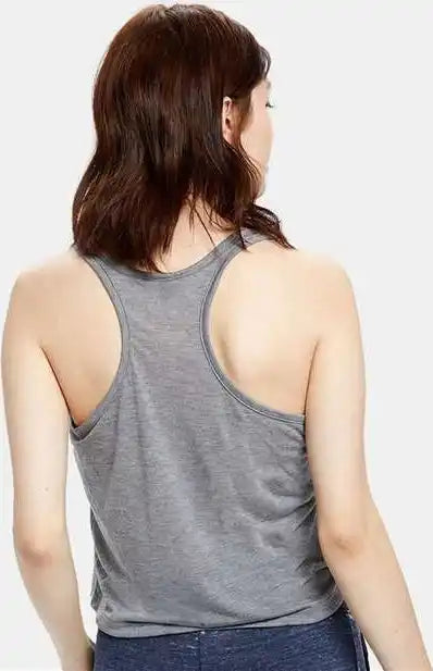 Us Blanks Us510 Women’s Sheer Cropped Racer Tank Top - Heather Gray - Ladies Xl