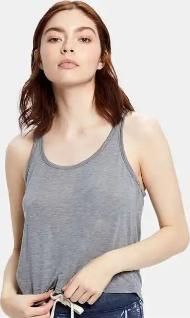 Us Blanks Us510 Women’s Sheer Cropped Racer Tank Top - Heather Gray - Ladies Xl