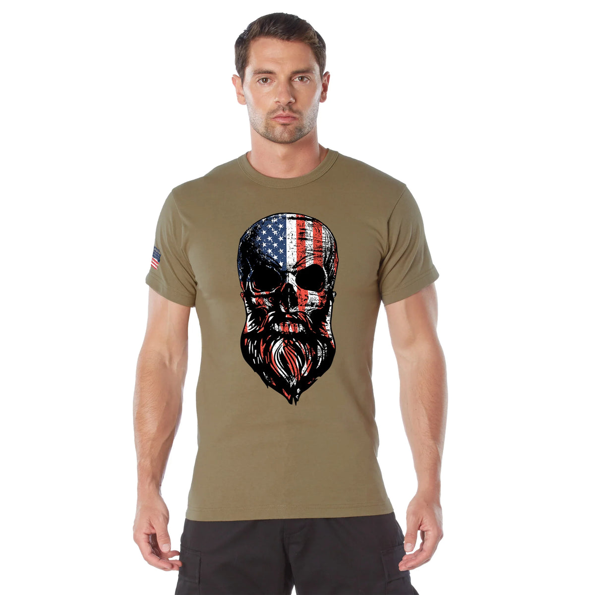 Us Flag Bearded Skull T-shirt
