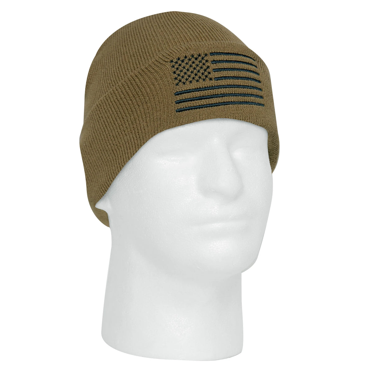 Us Flag Embroidered Fine Knit Watch Cap