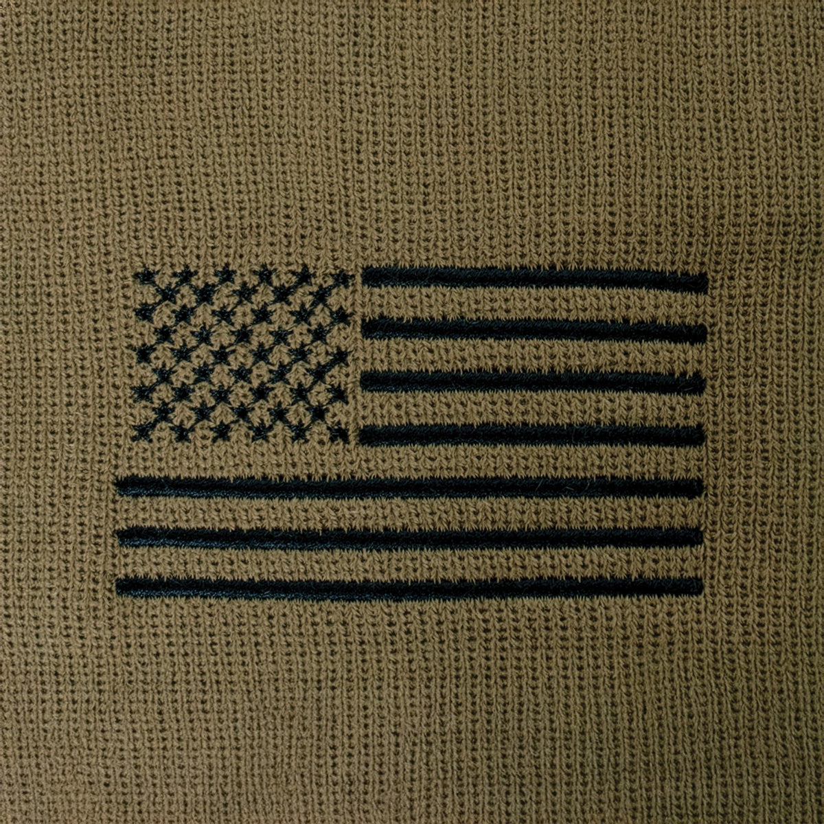 Us Flag Embroidered Fine Knit Watch Cap
