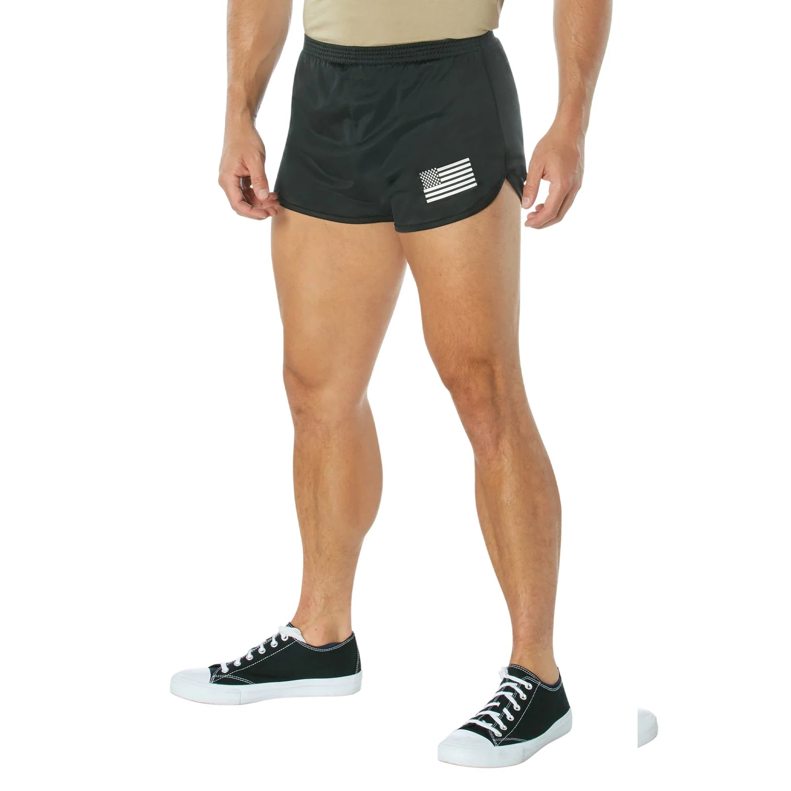 Us Flag Ranger Pt (physical Training) Shorts - Black - s
