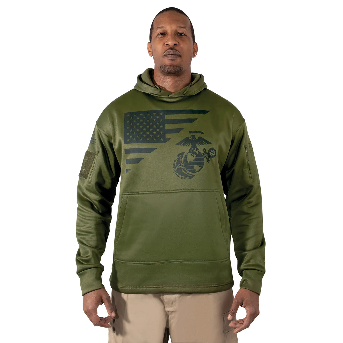 Us Flag / Usmc Eagle Globe & Anchor Concealed Carry Hoodie