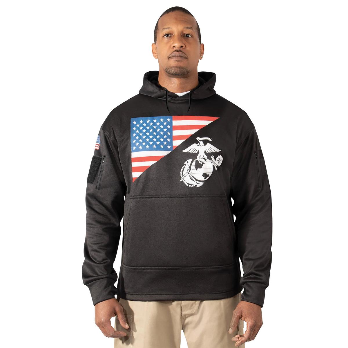 Us Flag / Usmc Eagle Globe & Anchor Concealed Carry Hoodie
