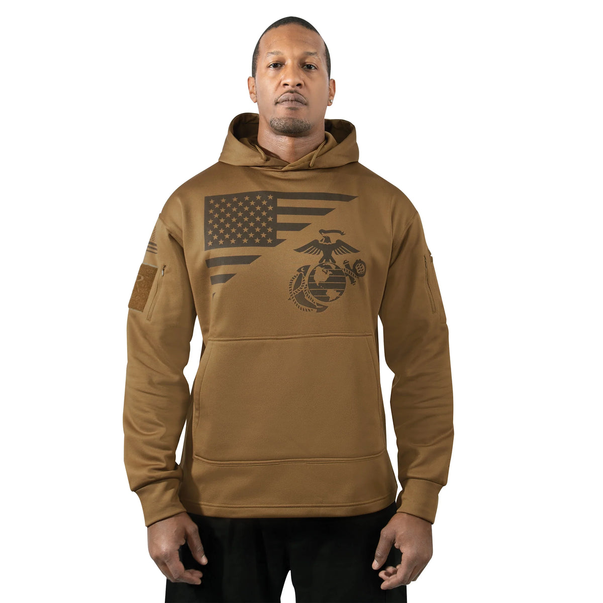 Us Flag / Usmc Eagle Globe & Anchor Concealed Carry Hoodie