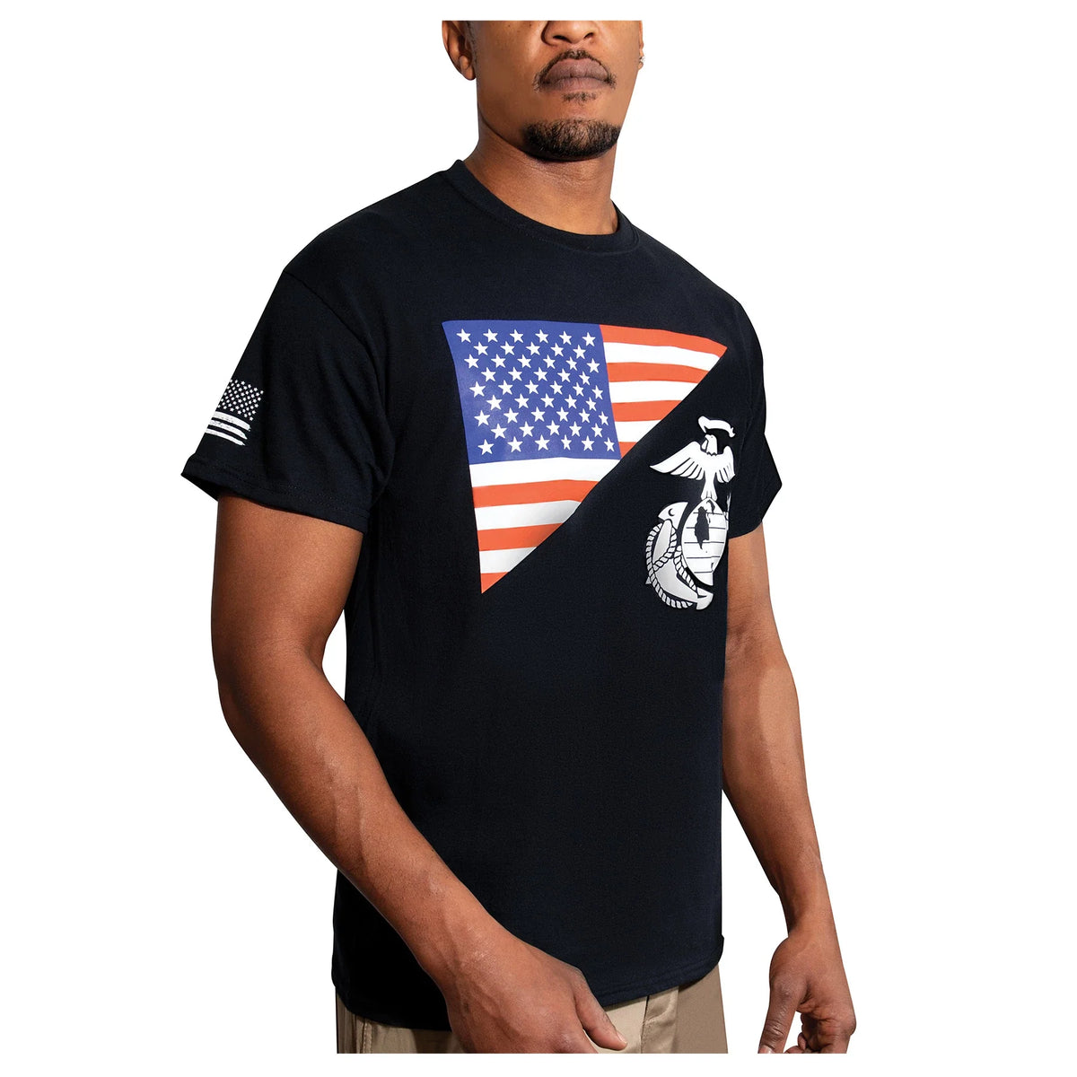 Us Flag / Usmc Eagle Globe & Anchor T-shirt