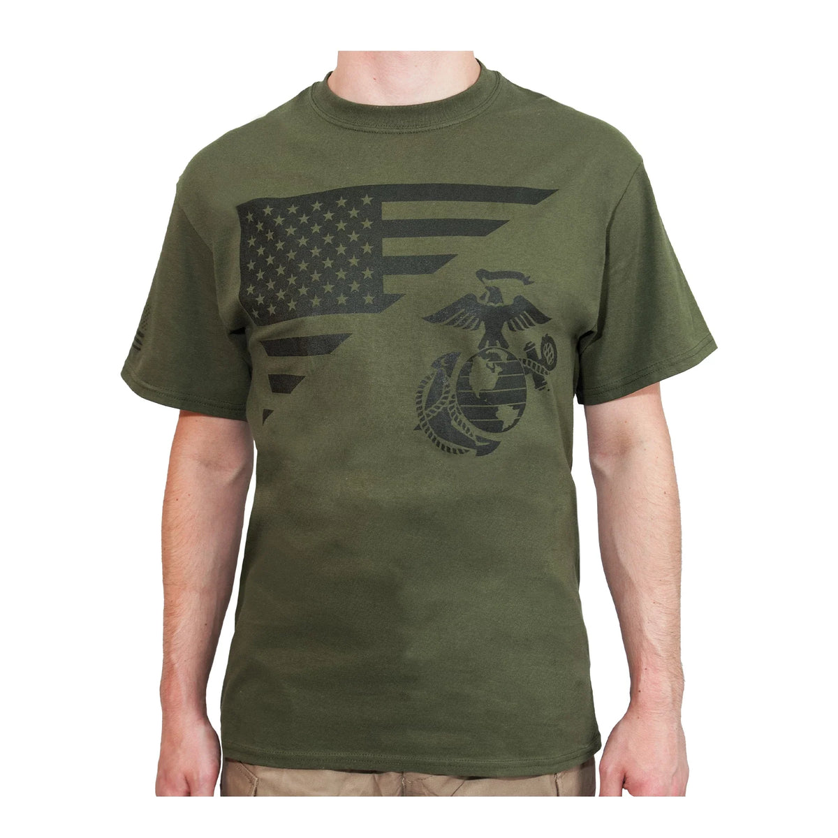 Us Flag / Usmc Eagle Globe & Anchor T-shirt