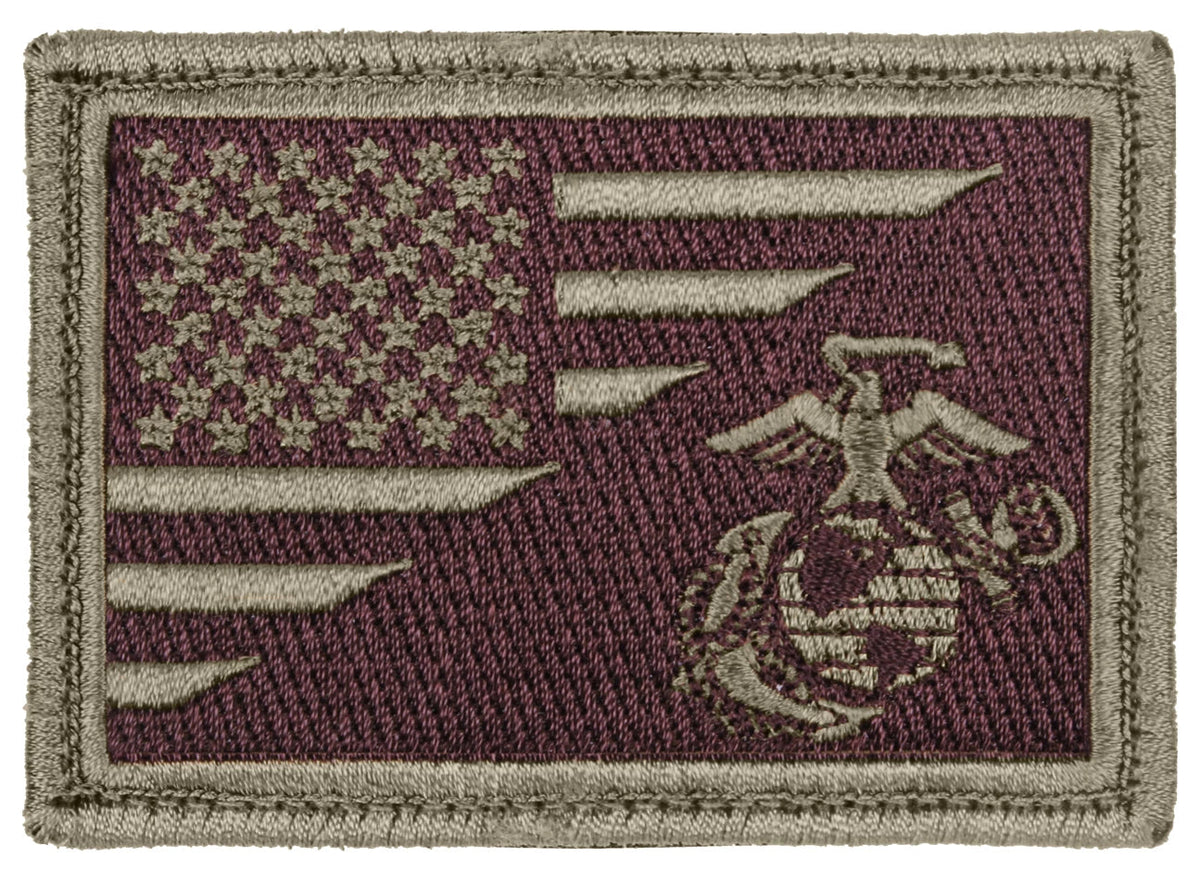 Us Flag / Usmc Eagle Globe and Anchor Morale Patch - Coyote Brown