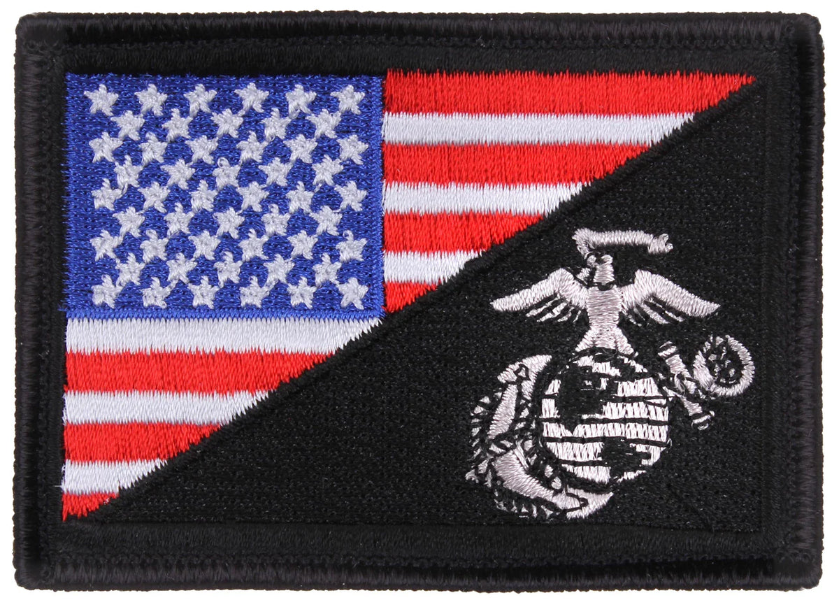 Us Flag / Usmc Eagle Globe and Anchor Morale Patch - Red / White / Blue