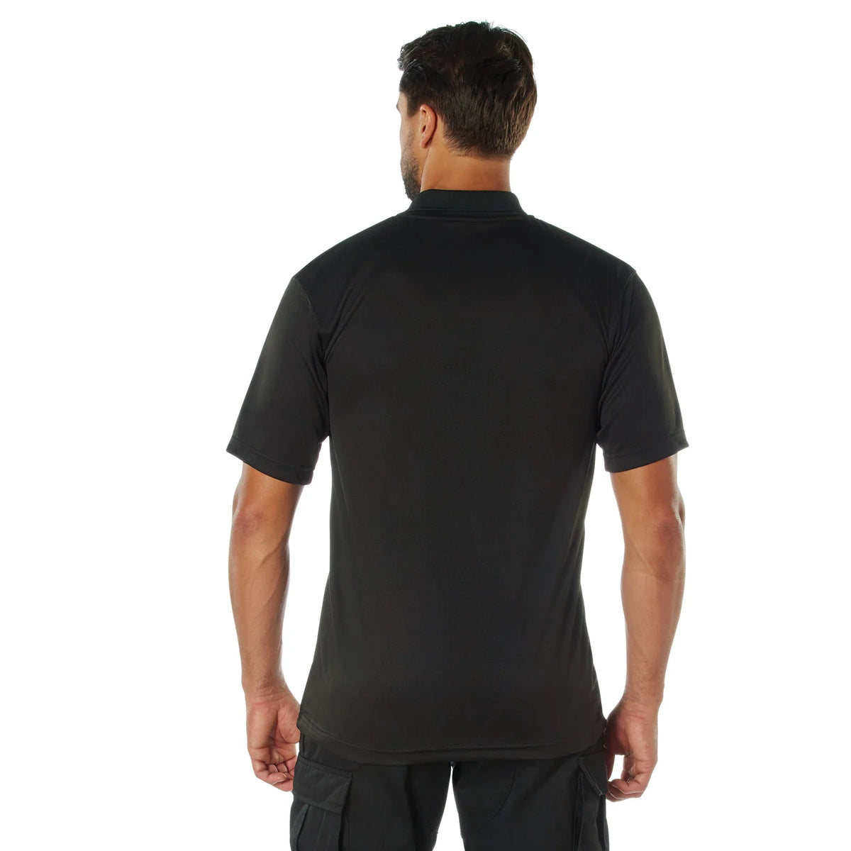 Usmc Eagle Globe & Anchor Moisture Wicking Polo Shirt - Black