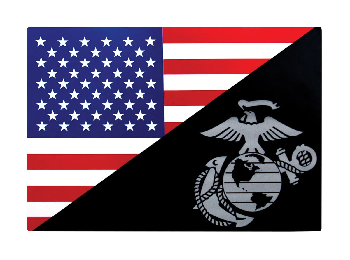 Usmc Eagle Globe and Anchor Flag Decal (outside / Back Gum)