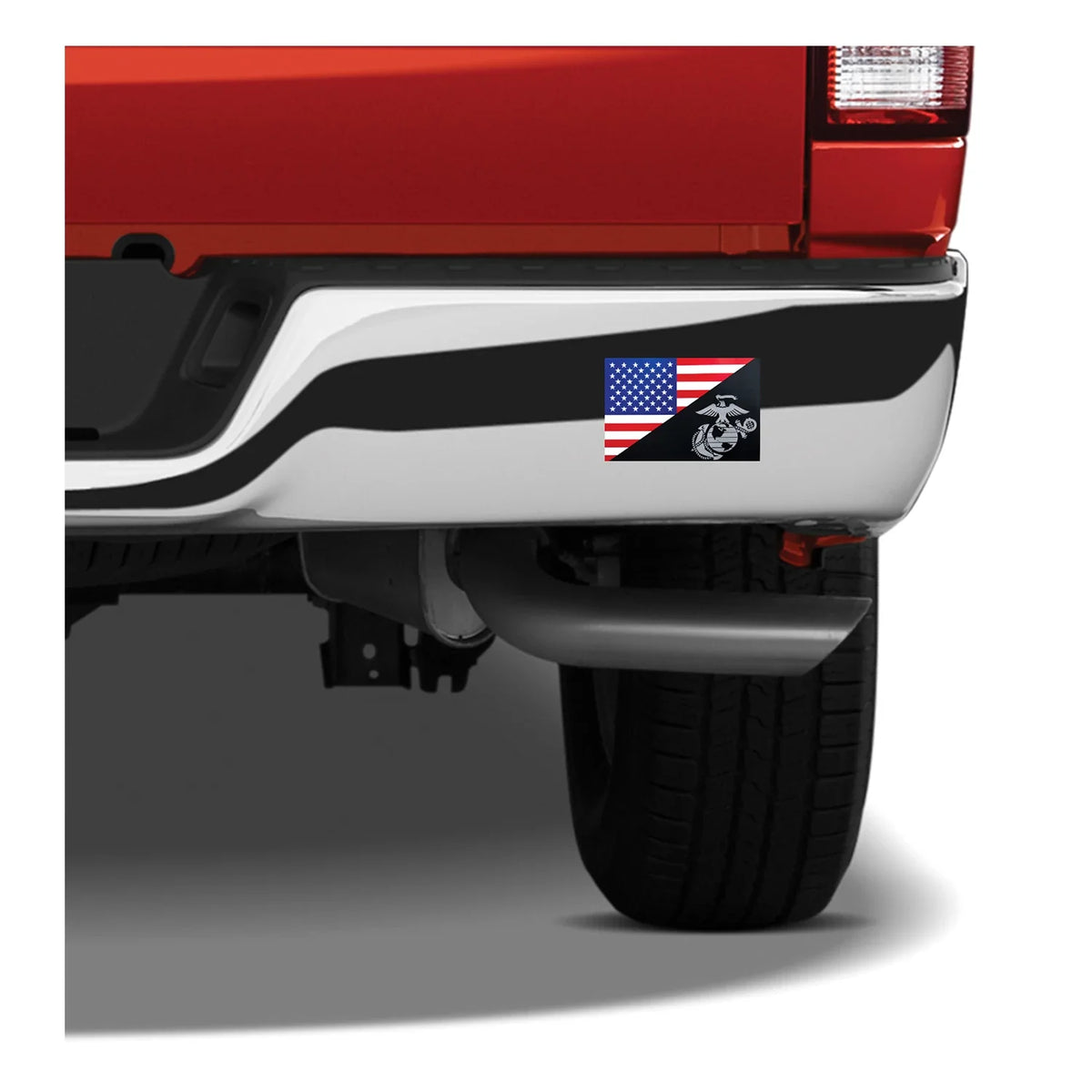 Usmc Eagle Globe and Anchor Flag Decal (outside / Back Gum)