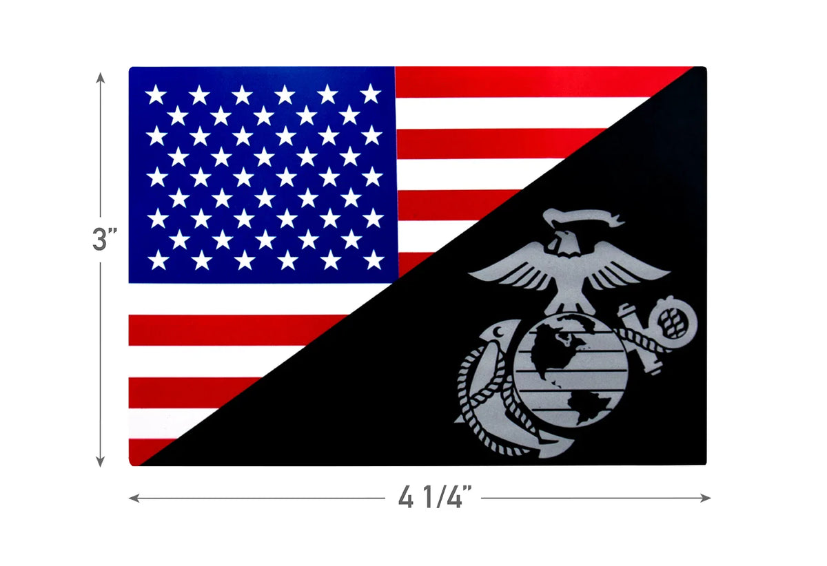 Usmc Eagle Globe and Anchor Flag Decal (outside / Back Gum)